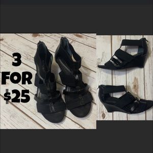 Alfani Black Wedges Sandals 7